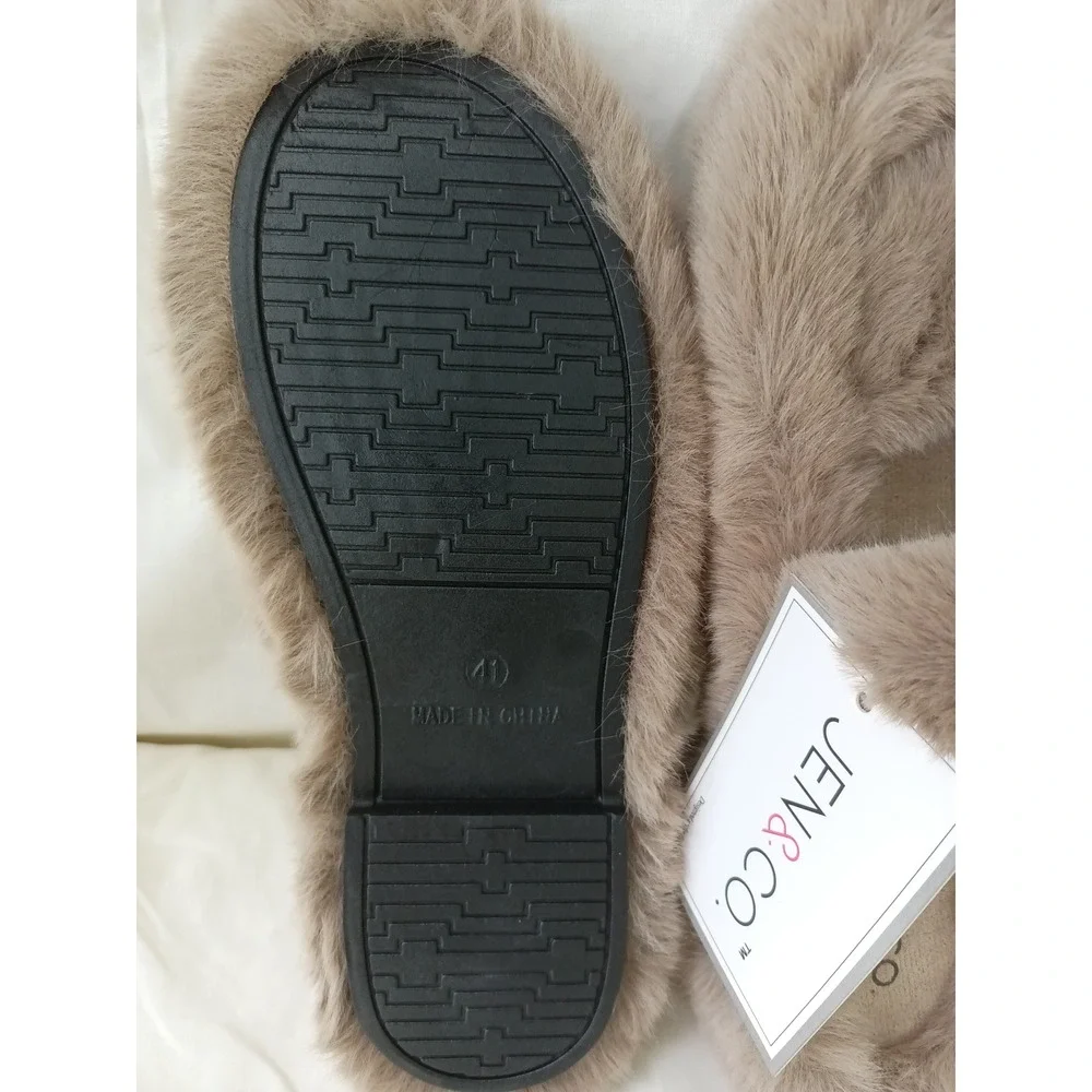 Jen & Co adjustable buckle slipper sandal house shoes size 41 NWT Vegan - Picture 3 of 3